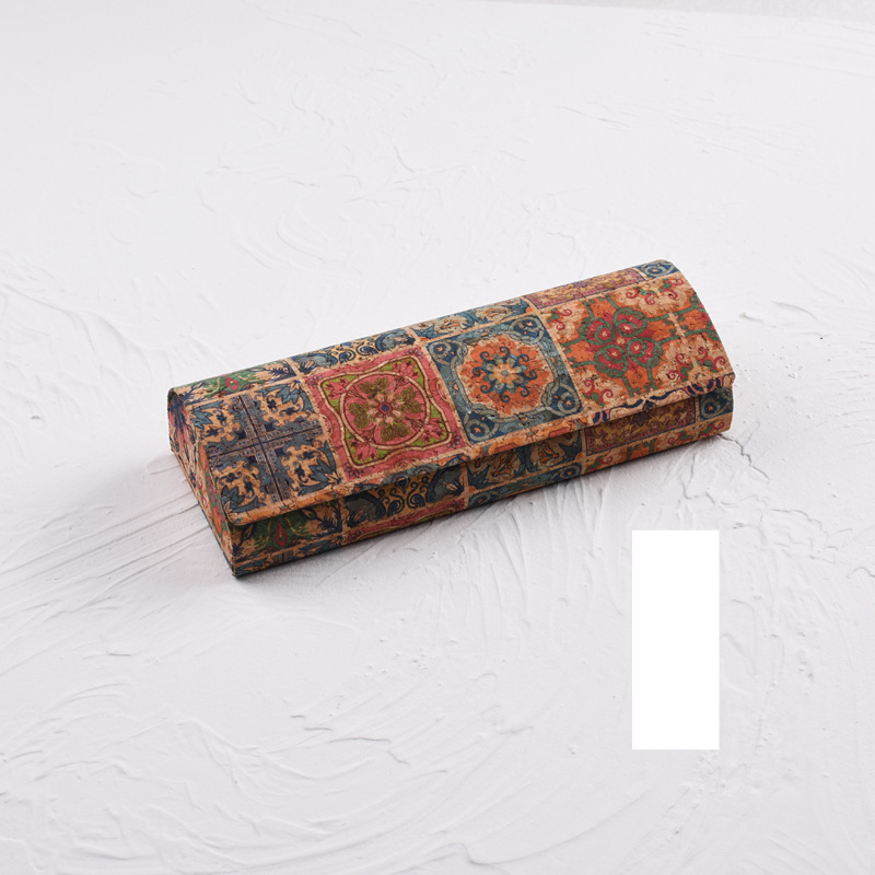 Unisex Vintage glasses case Wood spun spray painted leather sunglasses case literary anti-pressure prescription for myopia glasses case_autovado.com