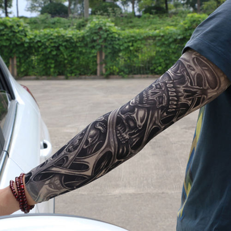 Zhuoxinder Unisex Stretchy UV Protection Cycling Outdoor Slip On Tattoo Arm Sleeve_autovado.com