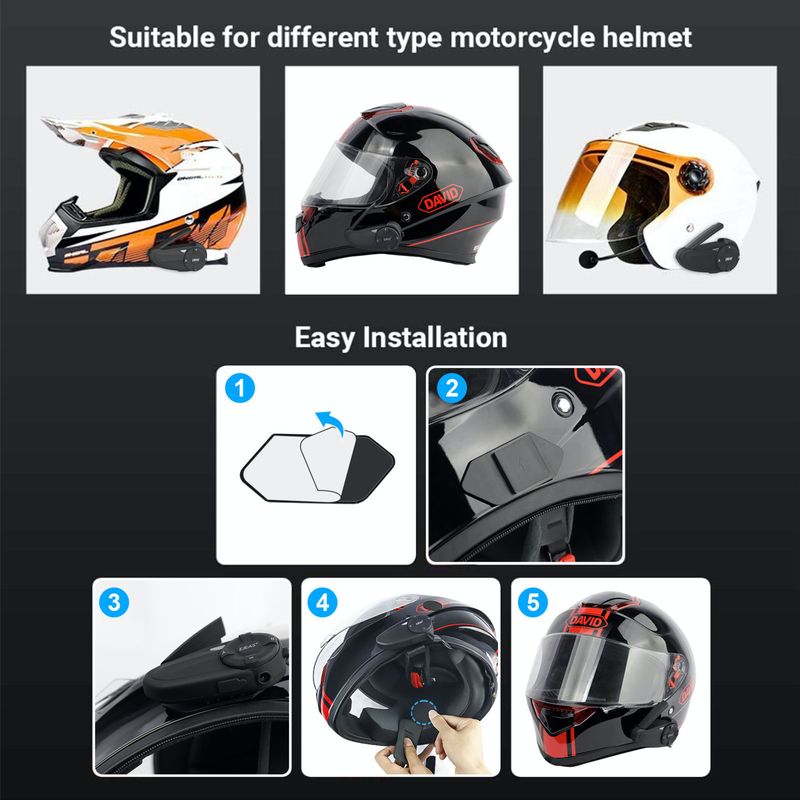 Motorcycle helmet Bluetooth intercom headset 7-person connection 1 drag 6 switch intercom 800 m intercom distance Q7 double pack_autovado.com