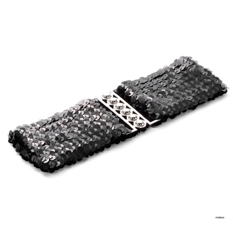 HOT Cowboy Bling Full Sequins Elastic Eye-Catching Belt for Adult_autovado.com