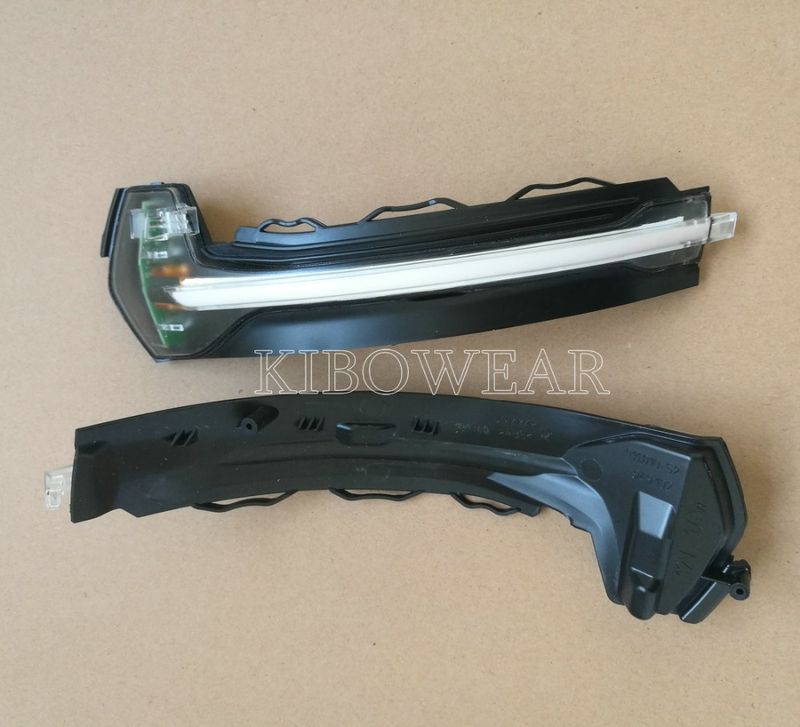 2pcs Crystal for A3 8V S3 RS3 Bright LED Turn Signal Dynamic Side Mirror light blinker Indicator 2013 2015 2017 Clear_autovado.com