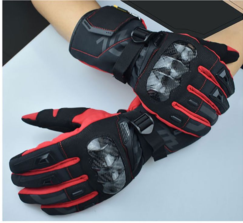 MADBIKE Winter Motorcycle Touchscreen Waterproof Drop-proof Warm Riding Off-road Thickened Long Carbon Fiber Gloves_autovado.com