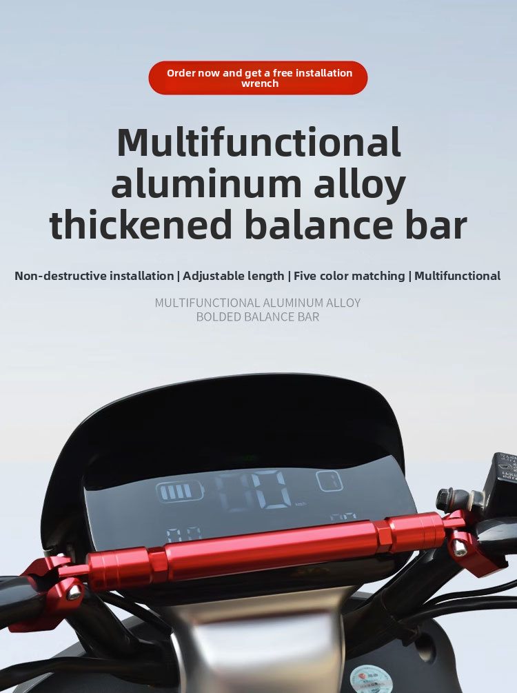 Motorcycle Modification Thickened Crossbar Extension Handlebar Balance Pull Rod Electric Vehicle Reinforced Headstock_autovado.com
