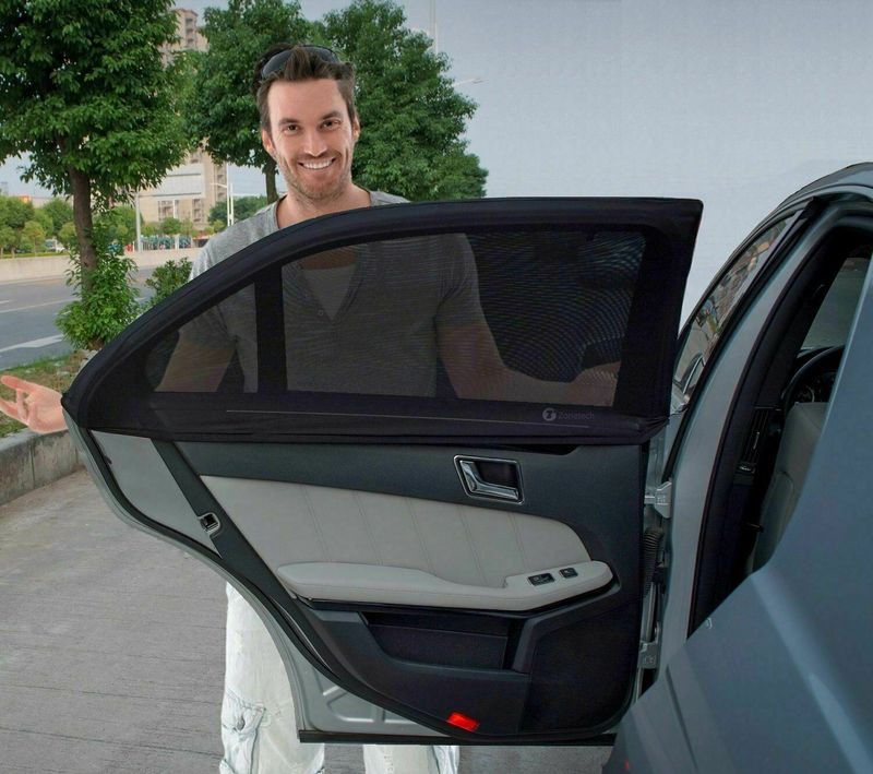 Car sunshade Sun shade Sun insulation window anti-mosquito screen net Car privacy inside the car shade car side curtain_autovado.com