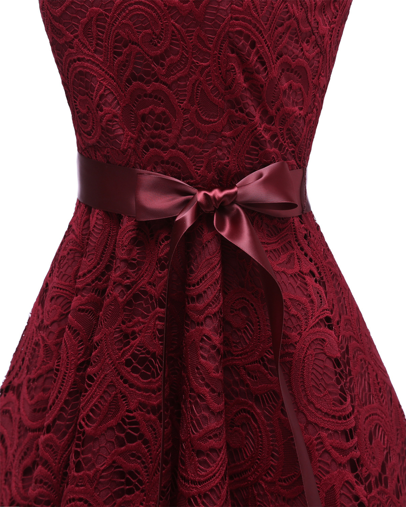 Women's Nordic small fresh V-neck mature women's big swing lace women's dress_autovado.com