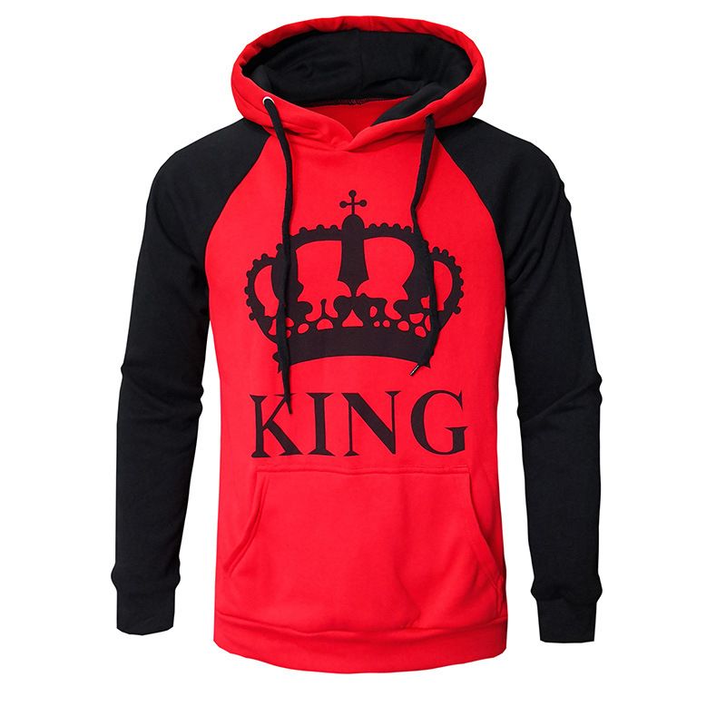 Men's Clothing autumn and winter new hooded pullover color matching couple sweatshirt_autovado.com