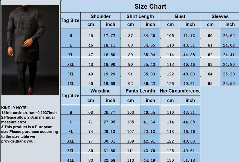 Man Sets Outfit Wedding Africa Beaded Long-sleeved Top Pants Kaftan Traditional Clothing Costoumes Ethnic Casual Men's_autovado.com