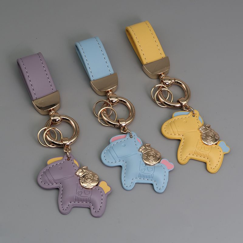 Immediately Get Rich Bracelet Keychain Leather Cartoon Pony Pendant Couple Bag Net Celebrity Car Keychain_autovado.com