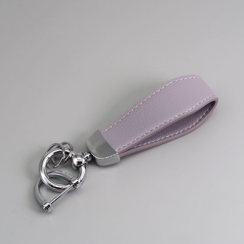 Hot Selling High Quality Fashion Lamb Pattern Car Keychain Simple Anti Lost Trendy Metal Leather Keychain_autovado.com