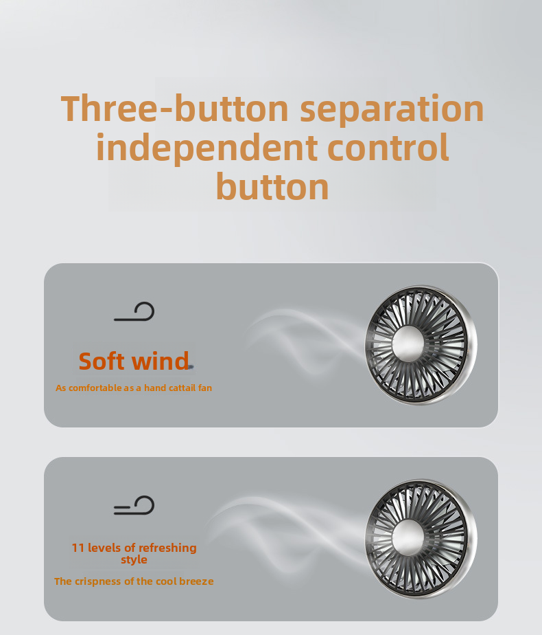 Flash F310 Dual-Head Lighted Hose Seat Fan Creative Practical Multi-Angle Car Interior Use_autovado.com