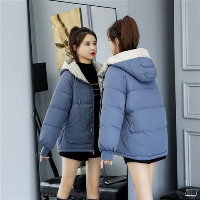 Down jacket for women winter new Korean style student short cotton padded jacket loose thickened cotton coat_autovado.com