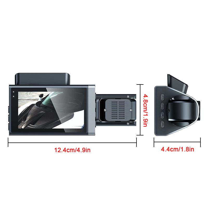 Driving recorder HD 1080P with WiFi with display three-recording three-lens car front car rear reversing image_autovado.com