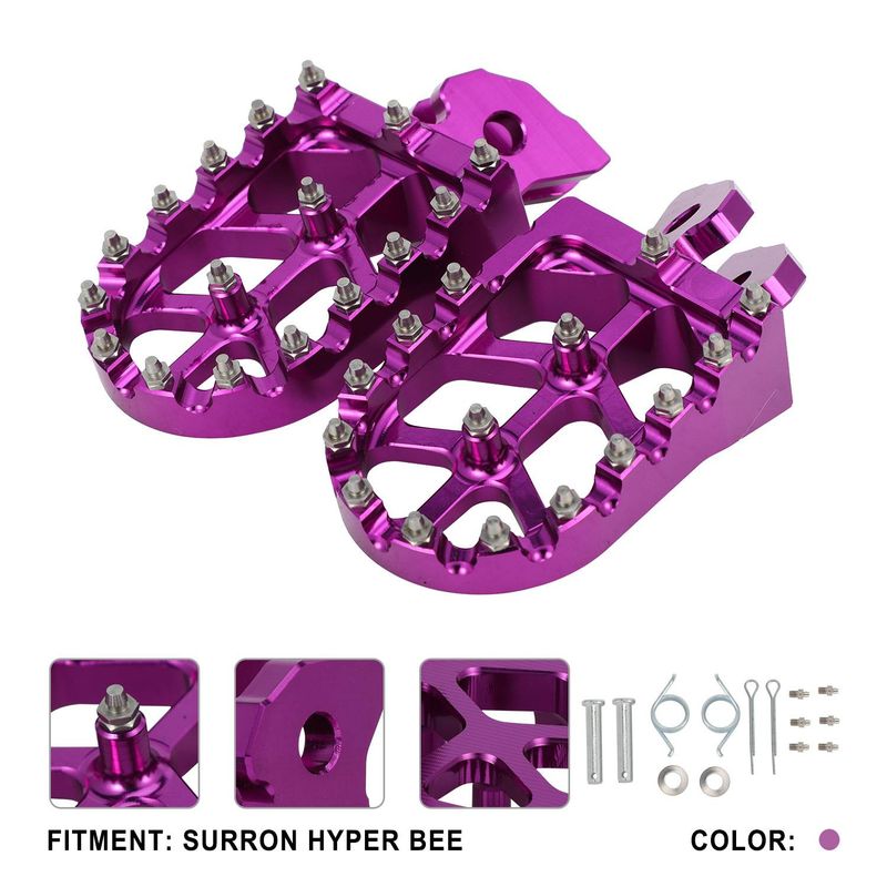 Motorcycle Foot Pegs - Non-Slip Aluminum Alloy Replacement Pedals For Enhanced Grip & Comfort (16x15.5x8cm, Black)_autovado.com