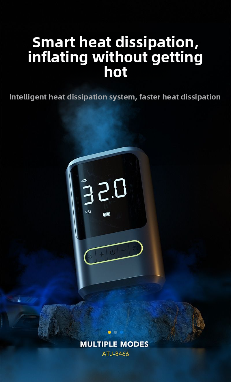 Mini Portable Car Air Pump Bicycle Electric Tire Inflator Handheld Wireless Charging Digital Display_autovado.com