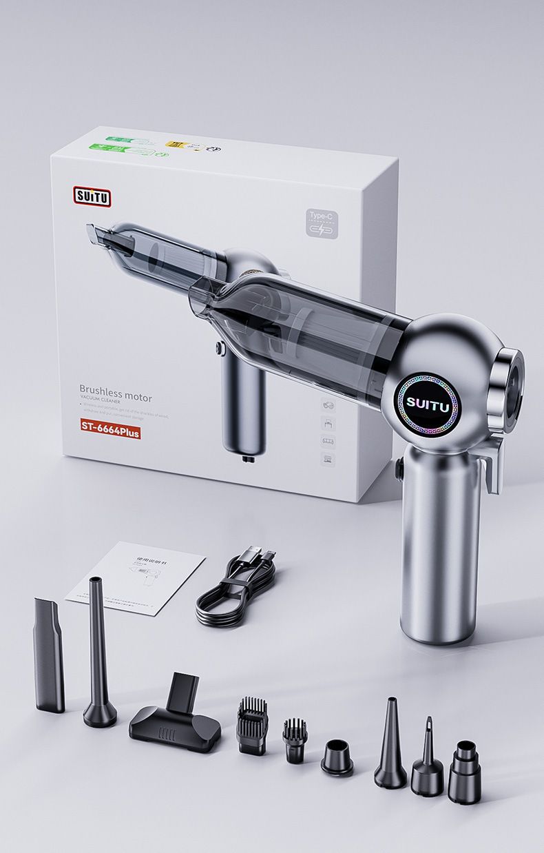 Car vacuum cleaner brushless high-power hand-held blowing suction one home car dual use_autovado.com