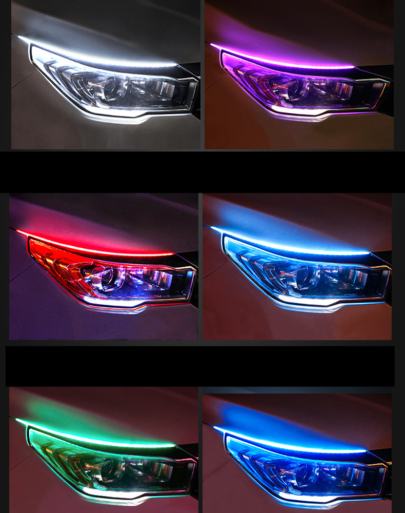 Daytime running light water turn light Universal Light guide strip car modification decorative light strip led super bright light strip_autovado.com