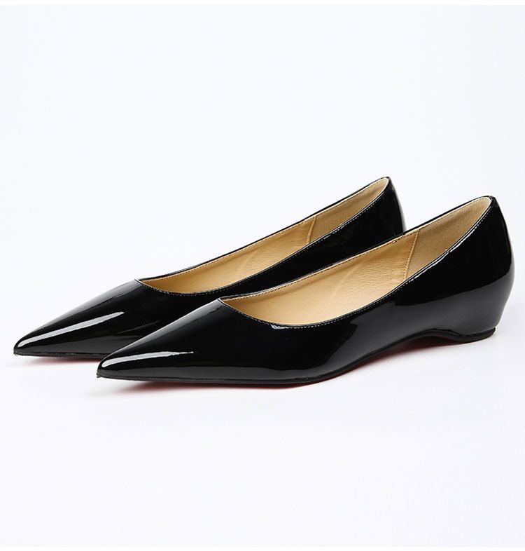 Women's shinguchi party commuter big size premium red bottom nude pointed flats_autovado.com