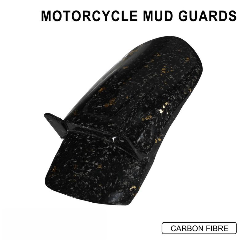 Carbon Fiber Rear Fender Mudguard For Electric Motorcycles - Lightweight & Durable Upgrade Accessory (24x15x7cm, Black Gold/Black Purple)_autovado.com