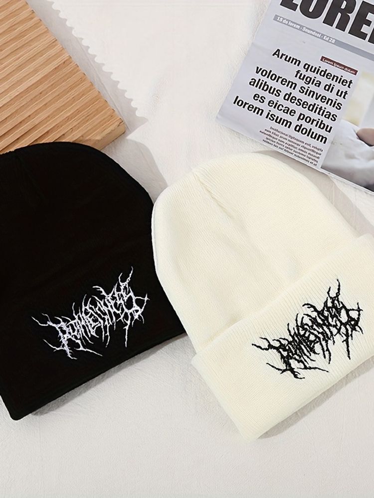 Hot Sale Women Men Winter Gothic Street Punk Knitted Hood Caps 100% Cotton Fashion Keep Warm Skull Hats_autovado.com