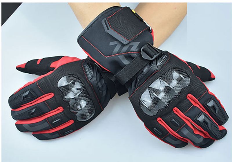 MADBIKE Winter Motorcycle Touchscreen Waterproof Drop-proof Warm Riding Off-road Thickened Long Carbon Fiber Gloves_autovado.com