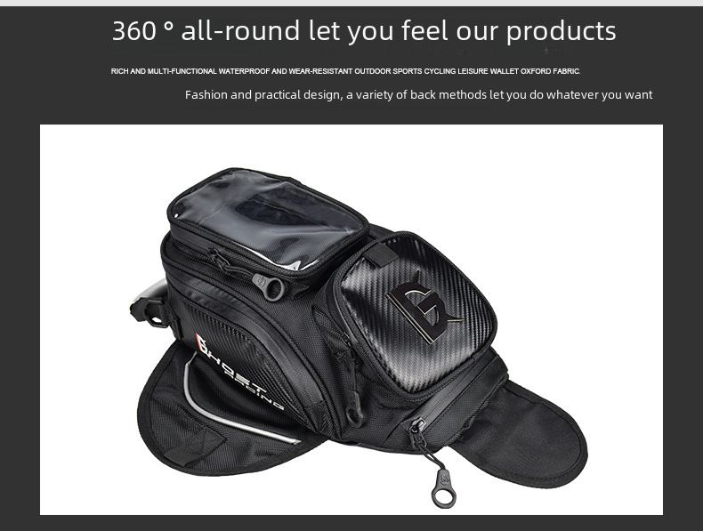 Motorcycle Magnet Bag Touch Navigation Fuel Bag Dustproof Bag Motorcycle Fuel Bag Knight Satchel Waist Bag Equipment_autovado.com