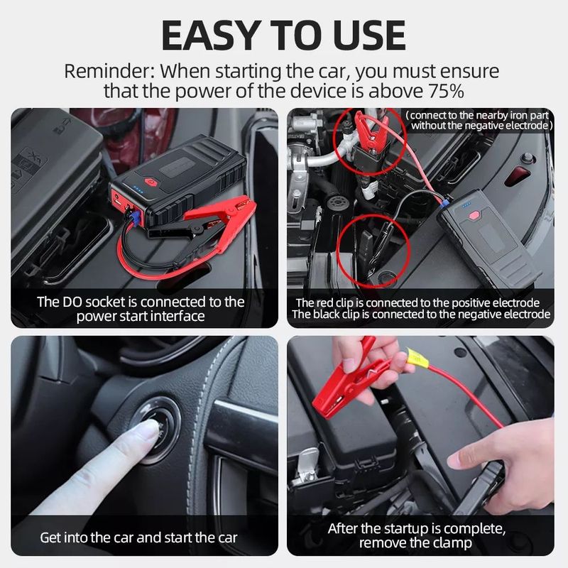 12V 99800mAh Tire Air Pump Booster Jumper Powerbank Jump Power Bank Portable Car Charger USB Emergency Starter Power_autovado.com