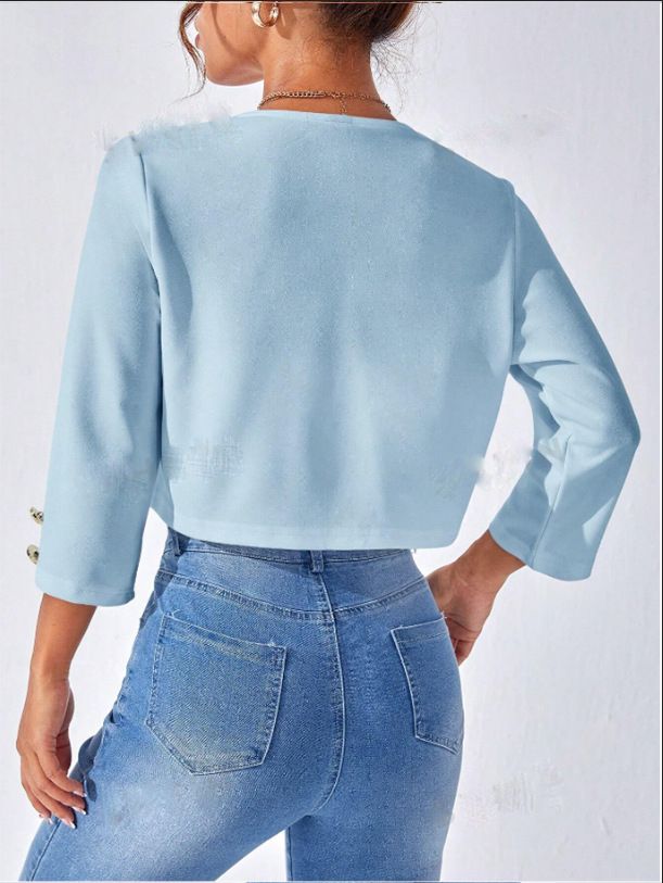 Women's Clothing Fashion Casual Temperament Commuter Niche Top Round Neck Jacket _autovado.com