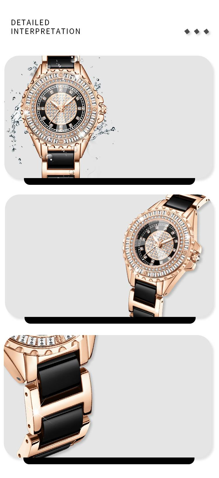 Watch for Women Ceramic Strap with Full Diamond Dial Quartz Ladies Fashion Watch Waterproof Stainless Steel Wristwatch_autovado.com