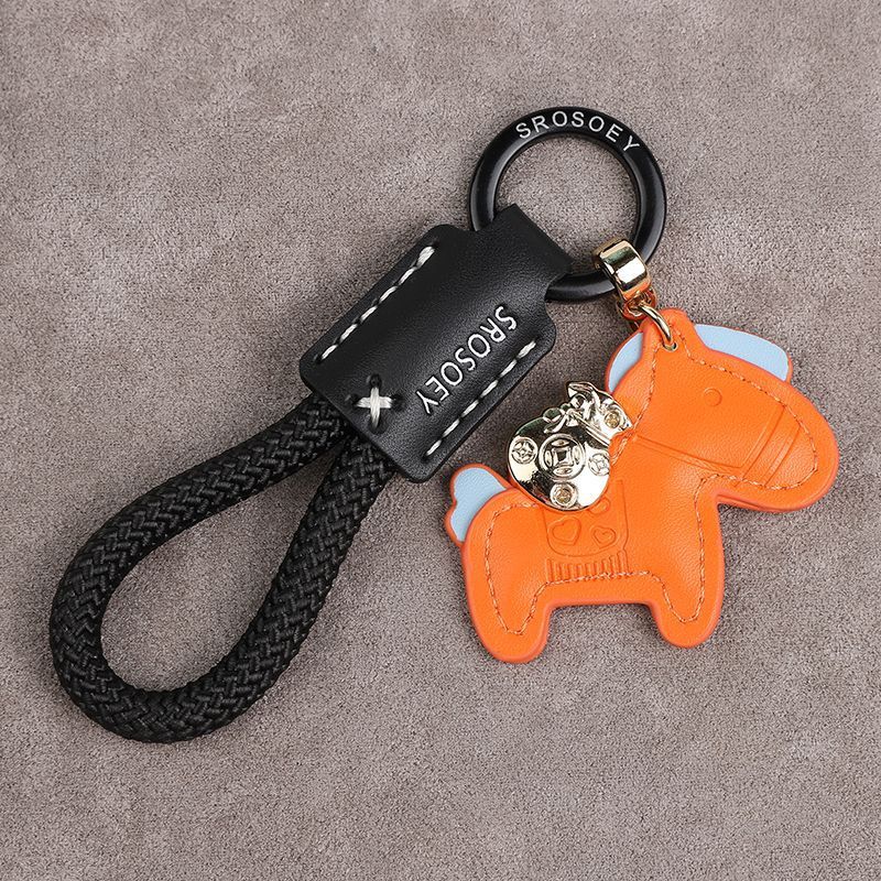 Immediately Get Rich Handmade Genuine Leather Keychain Lanyard Cowhide Key Pendant Leather Rope Xiaohongshu Car Men And Women Pendant_autovado.com