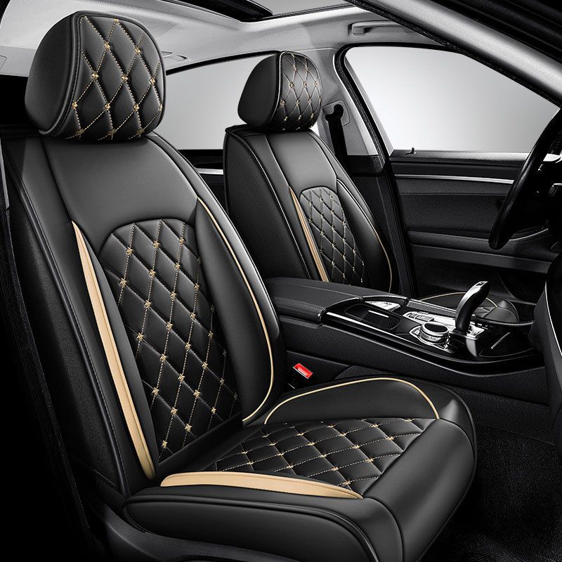 New Crown All-inclusive Full Leather Diamond Four Seasons Car Cushion Four Seasons Universal Dog Head Cartoon Car Seat Cover_autovado.com