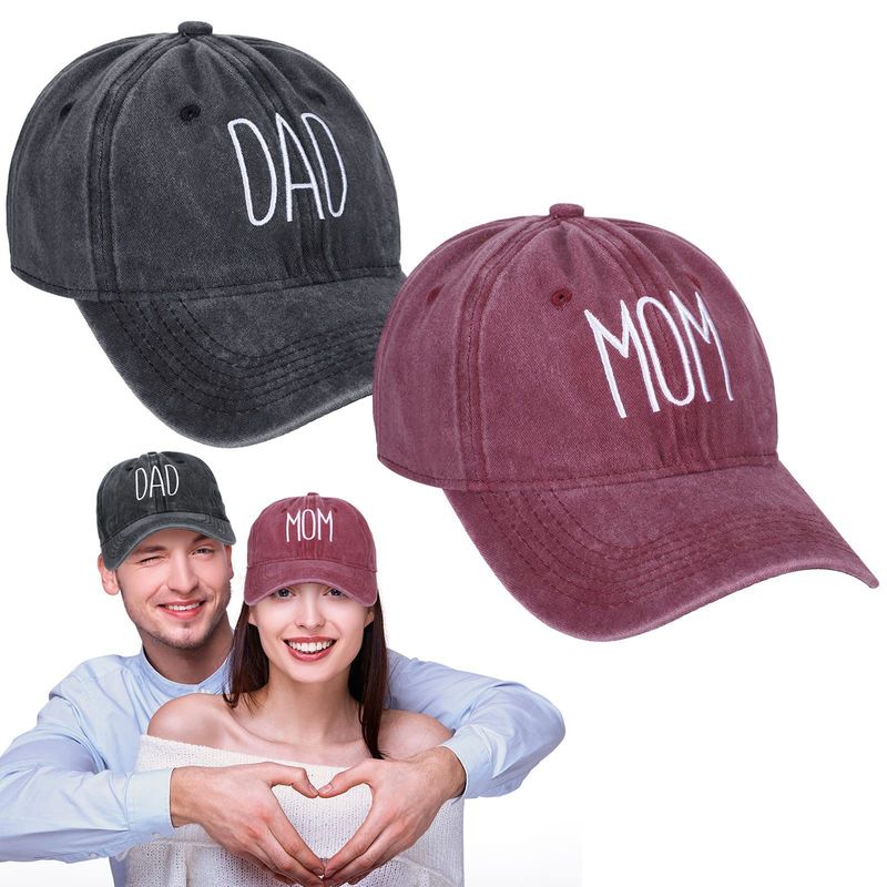 Unisex Washed cotton DAD MOM embroidered baseball cap vintage do old cap fashion couple Hip hop hat_autovado.com