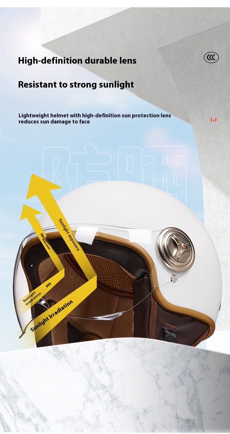 3/4 Motorcycle Helmet With Bluetooth & Cat-Ear Design – Lightweight ABS Shell, 3C Certified, Transparent Visor (Unisex Adult)_autovado.com