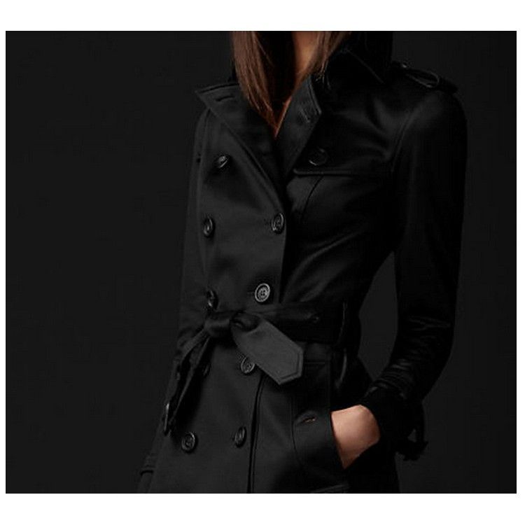 Women's Clothing Fashion Trend Double breasted Slim Long Windbreaker Women_autovado.com