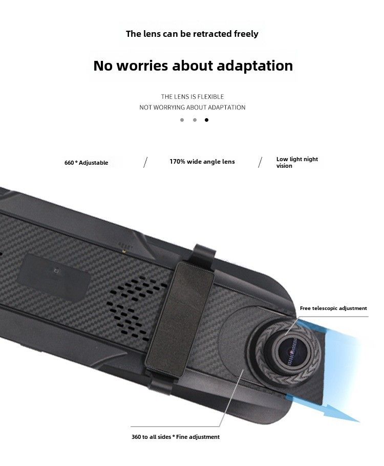 New 4K HD 10-inch 12-inch full screen streaming media rearview mirror driving recorder dual lens voice control WIFI_autovado.com