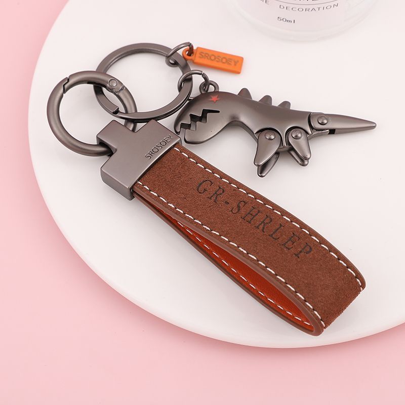 Suede Keychain Internet Celebrity Little Dinosaur Pendant Cute Cartoon Car Key Chain Pendant Creative Gift For Women_autovado.com