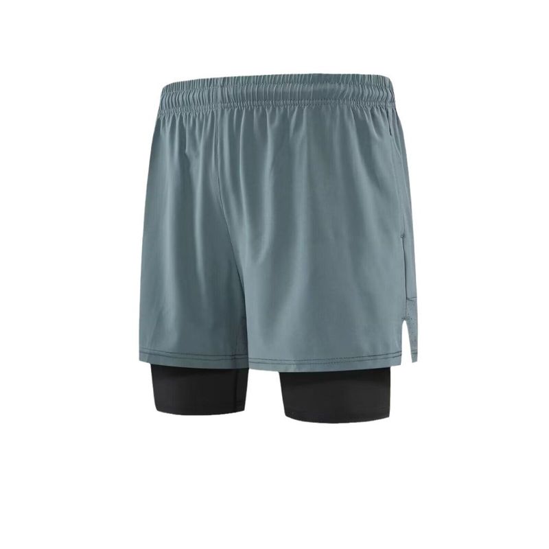 Men's Clothing Two-Piece Sports Shorts Training Pants Fitness Running Marathon Shorts Foot Blue Shorts_autovado.com