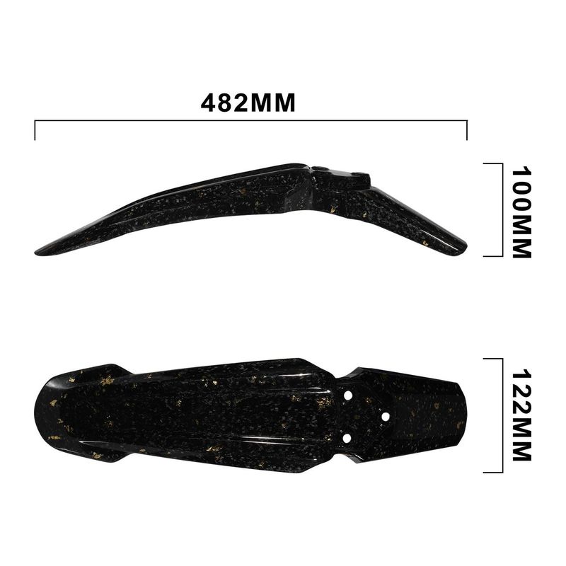 Carbon Fiber Front Fender For Electric Dirt Bike - Lightweight & Durable Motorcycle Mudguard Upgrade (49x13x10cm, Black Gold/Black Purple)_autovado.com