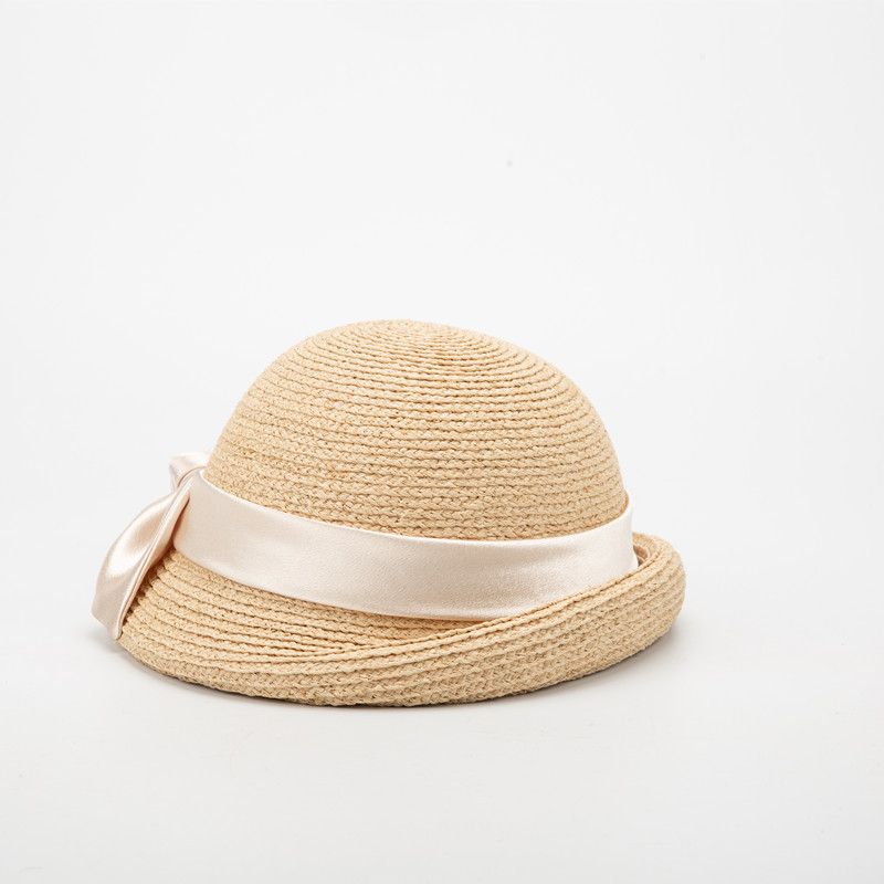 Hot Sale Women Raffia Straw Hats Ribbon Bow Blower Ladies Summer Fedora Outdoor Sun wedding Party Hat_autovado.com