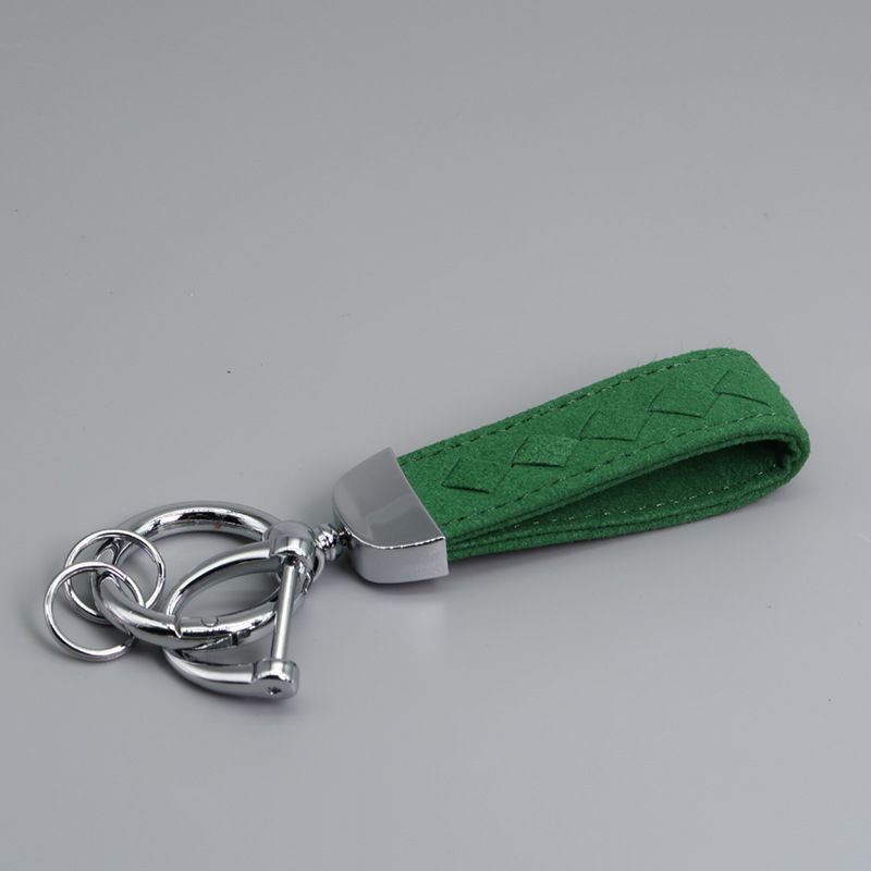 Creative Microfiber Hand Woven Leather Car Keychain Pendant Car Anti Lost Suede Keychain_autovado.com