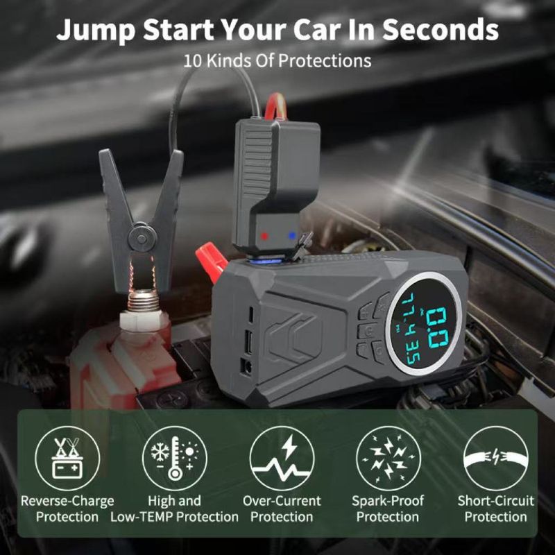 128800mAh 12V Jump Starter Portable Car Air Pump Battery Jumper Power Bank_autovado.com