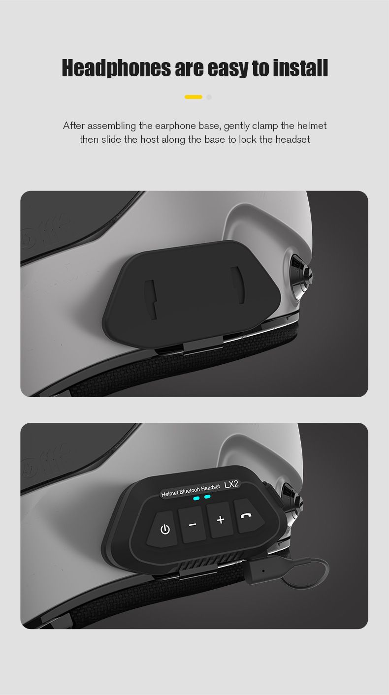 LX2 Motorcycle Full Half Waterproof Rider Wireless 5.3 Helmet Bluetooth Earphones_autovado.com