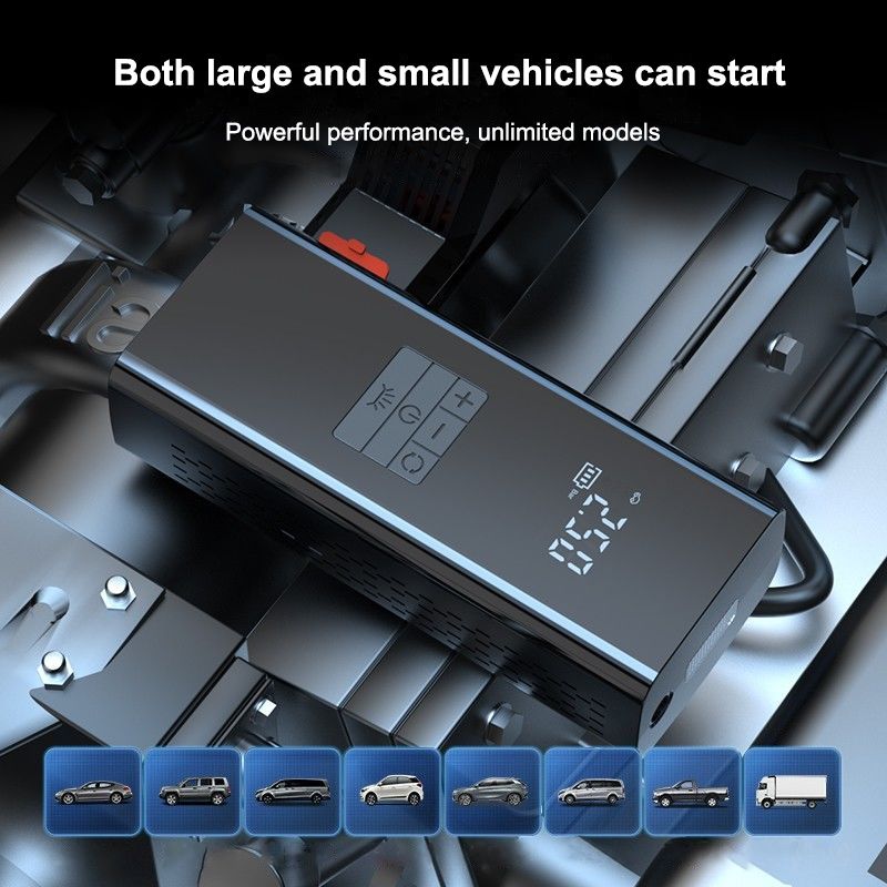 DOSEN Jump Starter Powerbank Jumper With Tire Pump With Air Compressor 12V Emergency Jumper Starter Car PowerBank_autovado.com