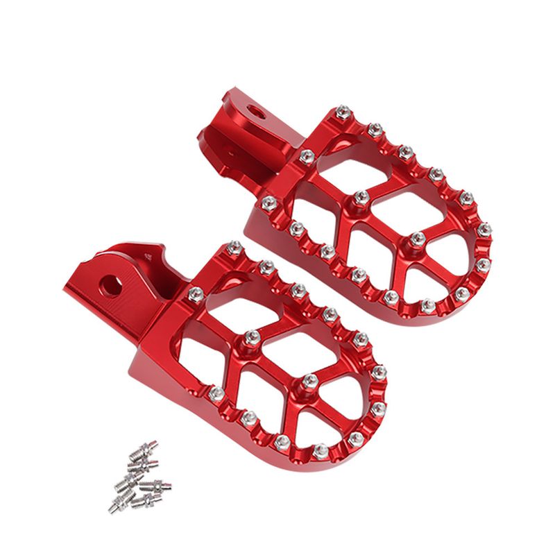 S2R CNC Aluminum Alloy Anti-Slip Foot Pegs For Electric Dirt Bike - Universal Fit, Durable & Lightweight (Black/Red/Silver)_autovado.com