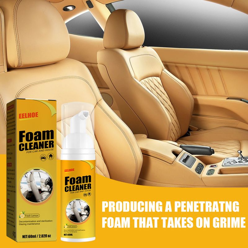 EELHOE Automotive Steering Wheel Foam Cleaner, Leather Seat Supplies Decontamination Multi-Functional Interior Cleaner_autovado.com