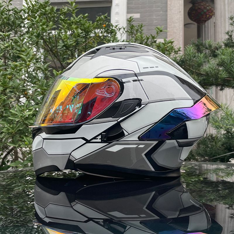 Orz Motorcycle Men's And Women's Uncovered Helmet, Dual Mirror Winter Tail Wing, Semi Full Coverage, All Season_autovado.com