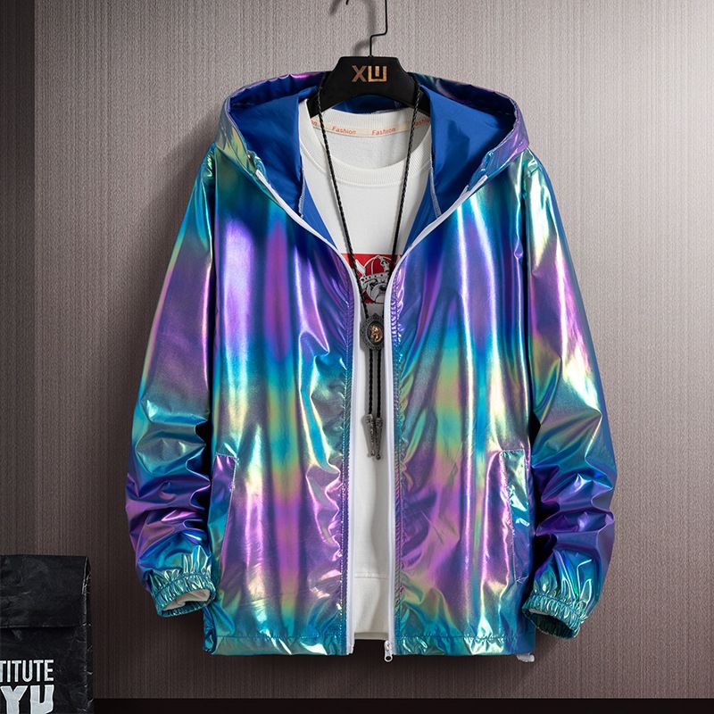 Men's Clothing for men and women in summer ins reflective shiny surface handsome couple 2024 new colorful sun protection clothing_autovado.com