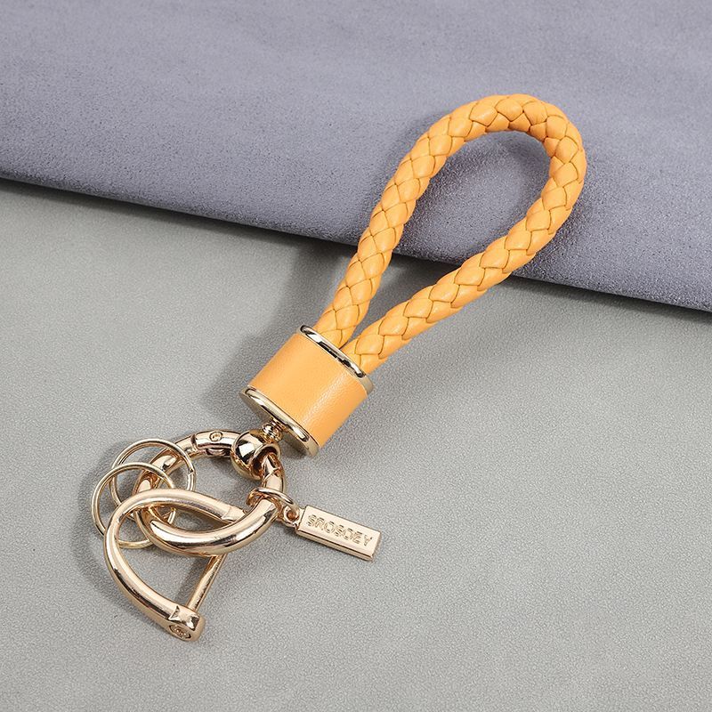 Car Key Chain Pendant Women's Men's High End Personality Creative Braided Leather Car Key Chain Cute Ins Internet Celebrity_autovado.com