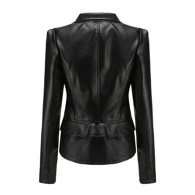 Women's Clothing Leather Jacket With Detachable Hem Fashion Casual Jacket_autovado.com