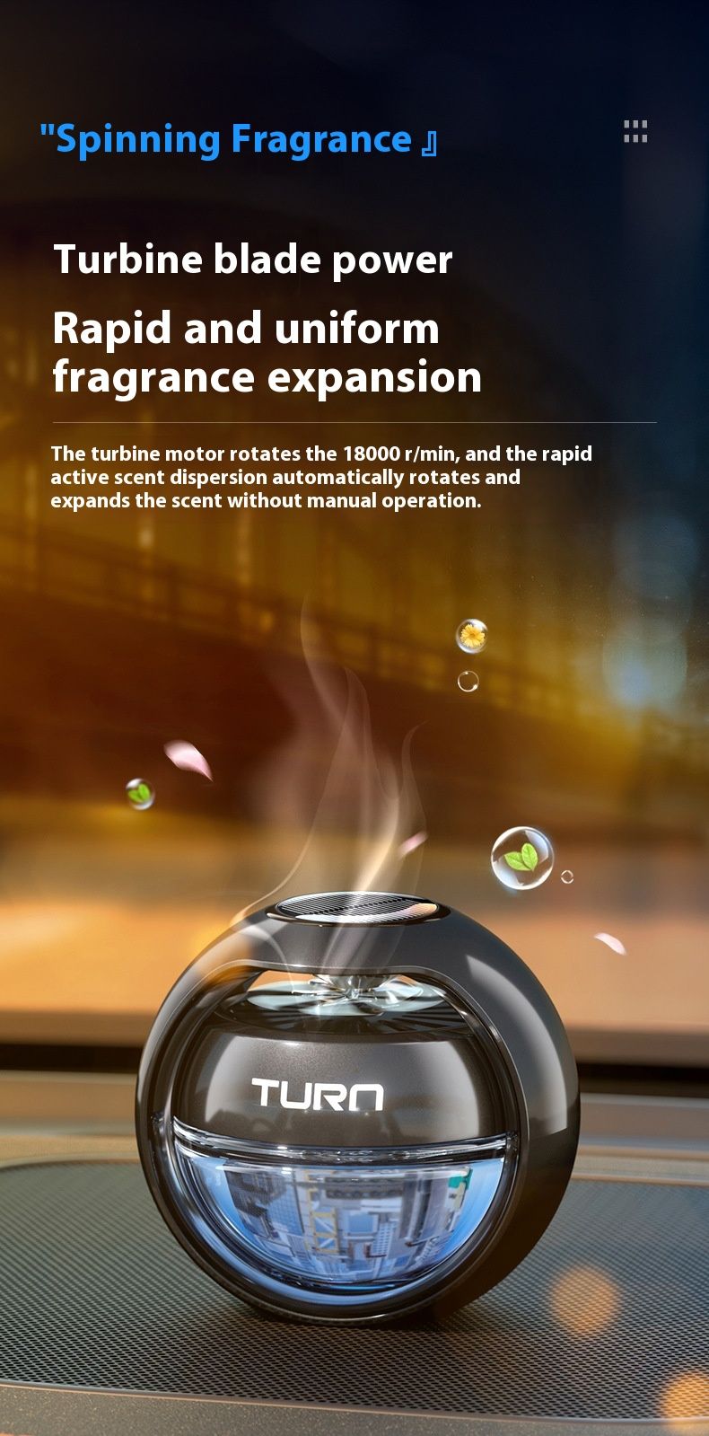 2024 New Smart Solar Car Perfume Aromatherapy Accessories Car Fragrance Interior Decoration Fragrant Fan Car Essential Oil_autovado.com