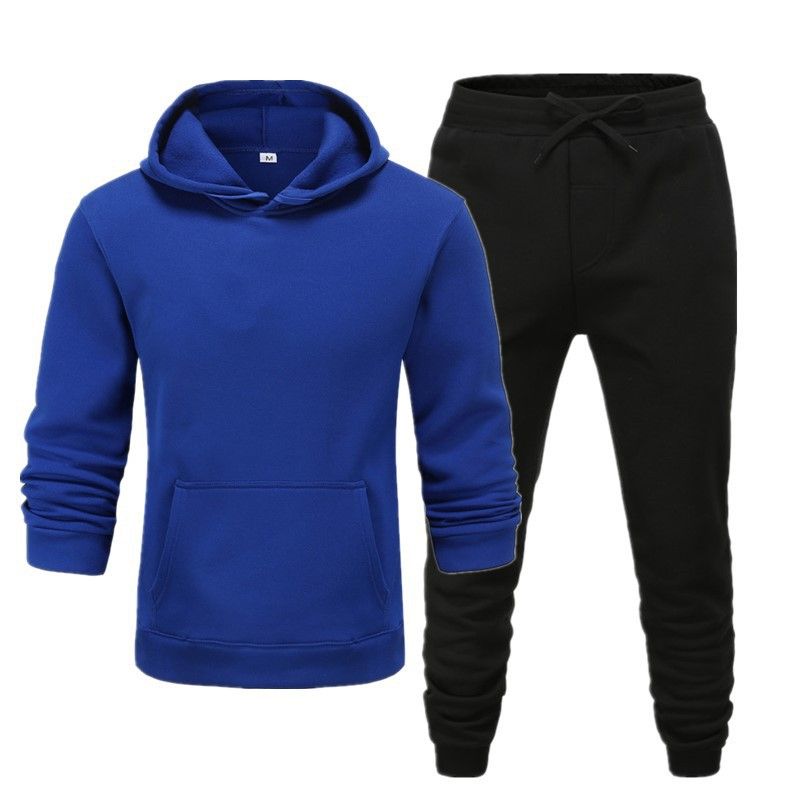 Men's Clothing men's casual sports fitness solid color sweatshirt suit hooded sweatshirt_autovado.com